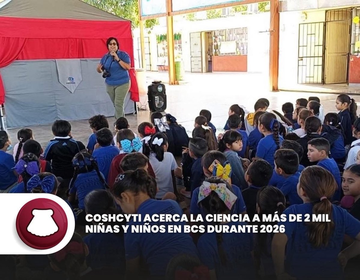 coscyt's tweet photo. 📰 #Noticias | El COSHCYTI impulsa acciones orientadas a la divulgación del conocimiento científico entre la niñez de Baja California Sur, mediante experiencias educativas dinámicas que fortalecen el aprendizaje.

🔗 Encuentra más información en: https://t.co/yXvwUKhYk2 https://t.co/LxneSPFxiF