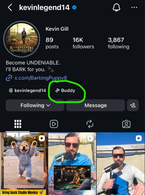 i wonder what this Buddy AI is on <a href="/BarkingPuppy8/">TheRealBarkingPuppy</a> instagram 🧐 
instagram.com/kevinlegend14

did anybuddy try to chat with it yet?