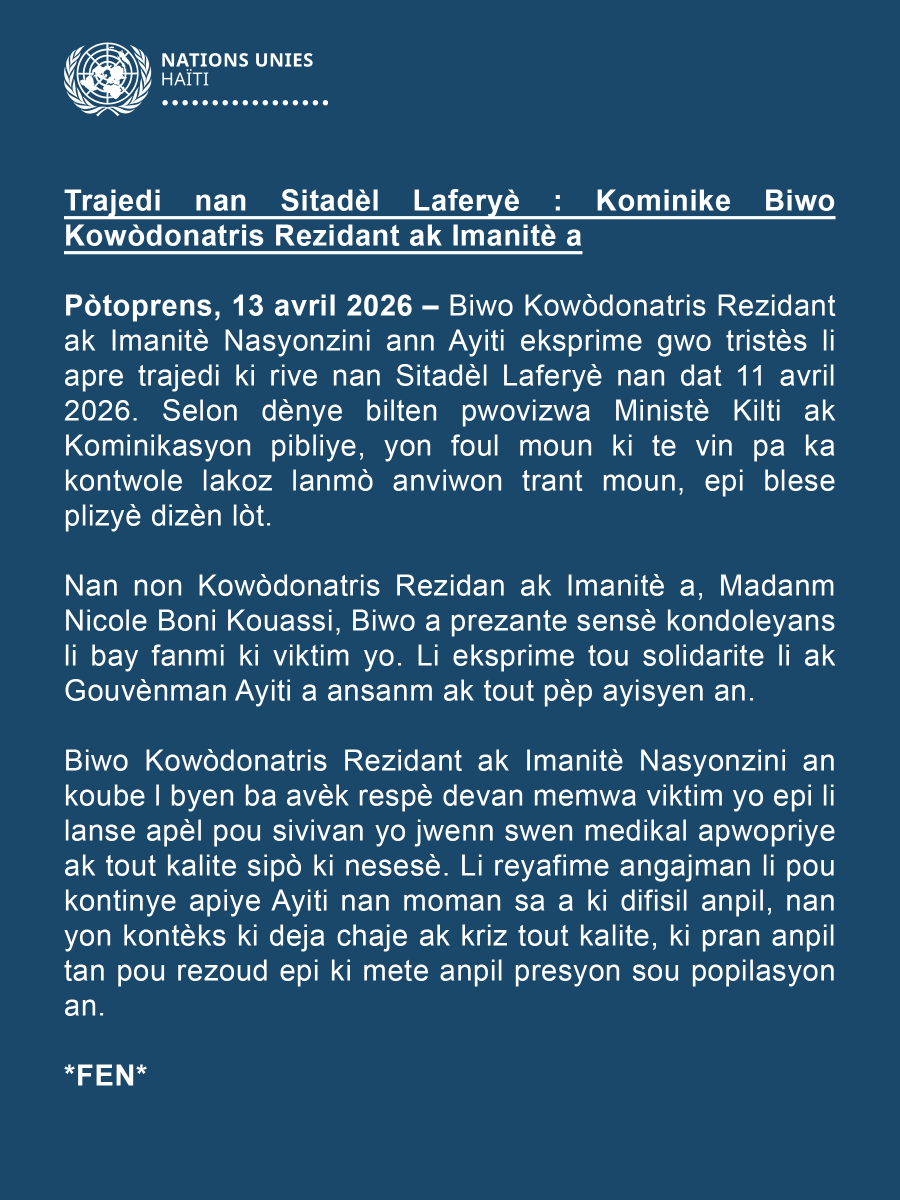 Nations Unies Haïti tweet media