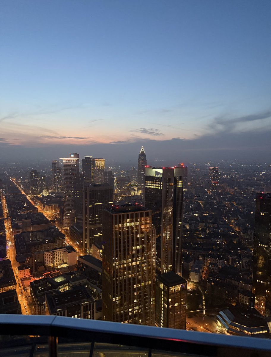 coinleez's tweet photo. Frankfurt gets written off as "just a business city" — but the Main Tower skyline 20 min before sunset is my favorite underrated European view. Go on a weekday, stay through blue hour, bring a jacket. Most tourists skip it. Their loss. @travalacom https://t.co/jam5huI11c
