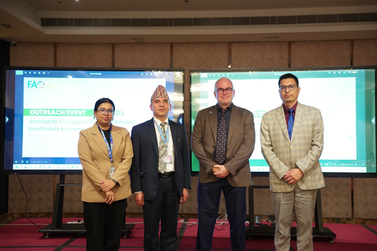 FAONepal's tweet photo. From standards to practice!
🌾FAO convened a SEADS Outreach Event in Kathmandu after the first SEADS Training of Trainers in Asia, advancing evidence‑based crop responses and resilient agrifood systems in Nepal and beyond. https://t.co/dGnQZp1aA4