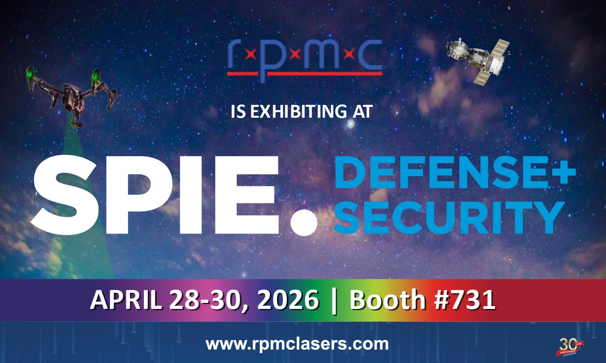 RPMCLasers's tweet photo. 🛰️RPMC Lasers is exhibiting at SPIE.Defense + Security 2026!

📍Booth #731 | National Harbor, MD | Apr. 28-30, 2026

Stop by and explore how we can help you with your laser project!

#SPIEDS #RPMCLasers #Defense #SensingTechnologies https://t.co/uPeVlh8dVs