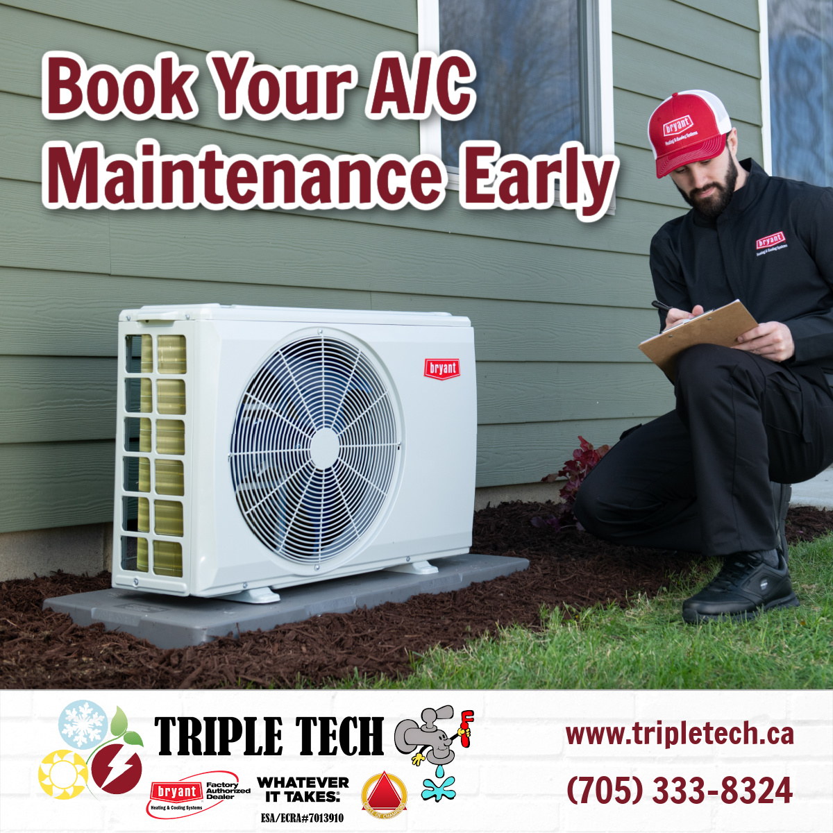 It might not feel like it yet, but warmer days are coming.

Booking your A/C maintenance early helps you avoid the spring and summer rush.

📞 705-333-8324 | tripletech.ca

#ACPrep #TripleTechCooling #PlanAhead