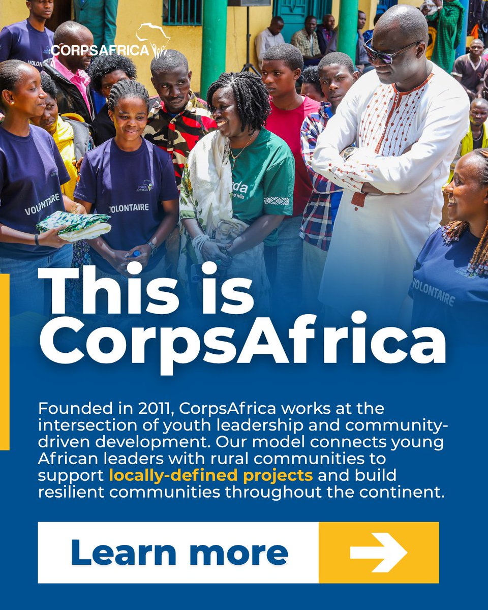 CorpsAfrica's tweet photo. What does community-led development look like in practice?
At CorpsAfrica, it starts with young leaders working side by side with rural communities to turn local ideas into action. 🌍
#ThisIsCorpsAfrica #CommunityLedDevelopment https://t.co/61RiKqni29
