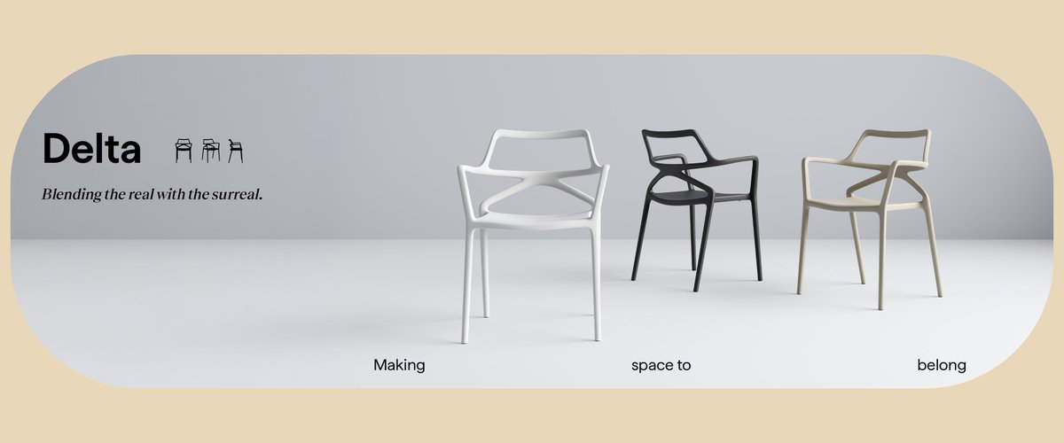 StudioTKSocial's tweet image. Designed by Jorge Pensi, the Delta chair by Vondom evokes a timelessness, blending the real with the surreal, and striking a balance between structured lines and negative space.

#simpledesign #workplacedesign #studiotk #makingspacetobelong #outdoorworkspaces