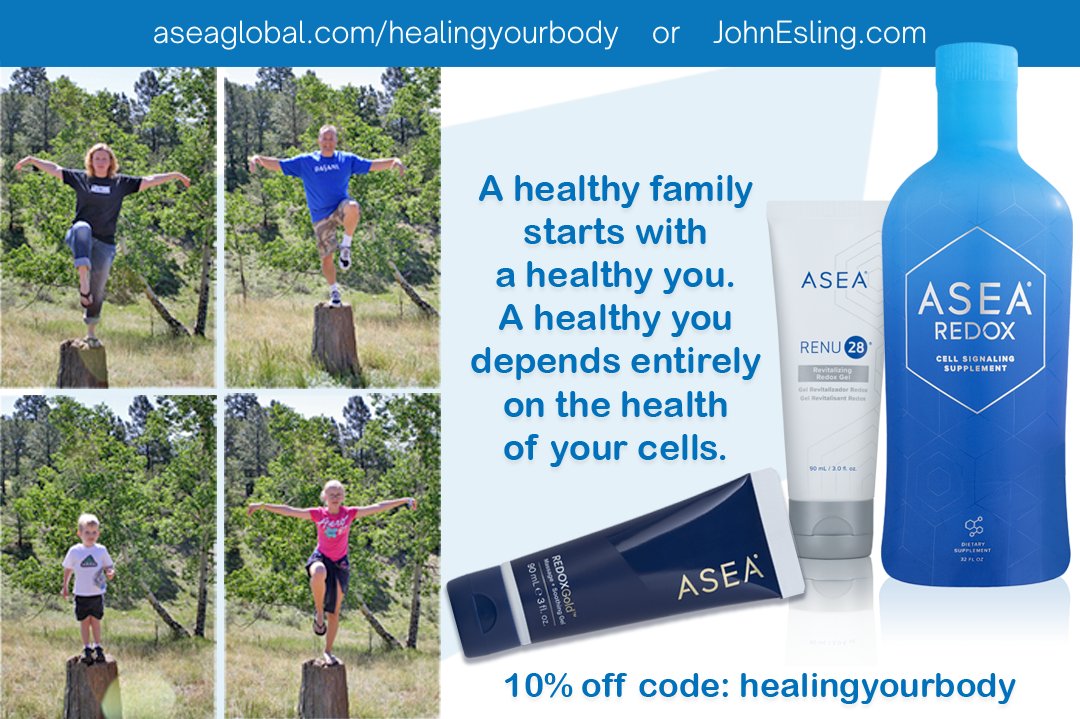 ASEA has given me a promo code that I can share with you to use on your first order for 10% off. Shop the ASEA Store, and use HealingYourBody at checkout. Let’s all get healthy together! Come on, it’s gonna be fun. johnesling.com/asea-10-percen…
