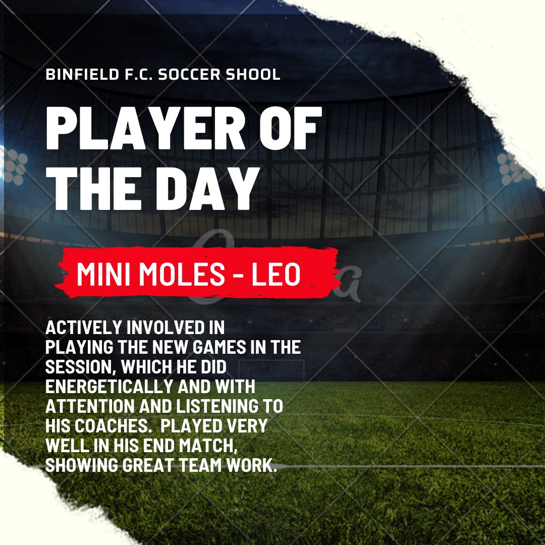 Well done to all our POTD from this Sunday. Great turn out for a busy session, especially in the Mini Moles, that seems to grow each week. Thanks to Lee, Tom, Blue and our Duke of Edinburgh badge volunteers for helping this large group run so smoothly. 👏🏻