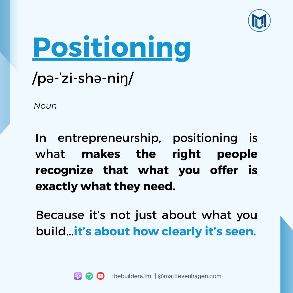 mattlevenhagen's tweet image. Some ideas struggle not because they’re bad—but because people don’t quite get them. 

It’s rarely about building more, but getting clearer on who it’s for and why it matters. Small shifts in positioning can make a big difference. 

Happy Monday! 

#Positioning #Builders