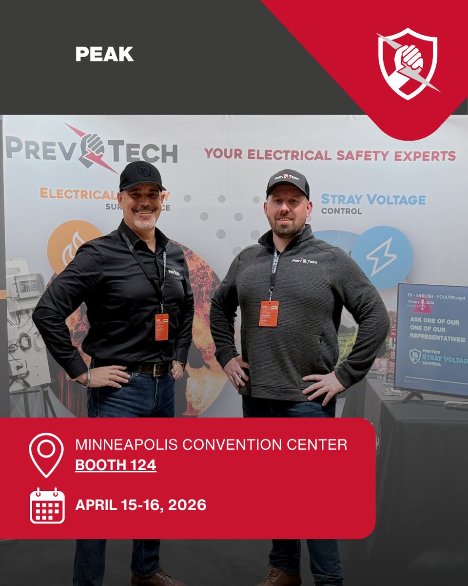 ⚡ Electrical problems don't wait  and neither do we.

✅ Real-time monitoring 
✅ Stray voltage detection 
✅ Proactive expert support

📅 April 15–16 
📍 Minneapolis, MN - Booth 124

#wherepoultryconnects #peak2026