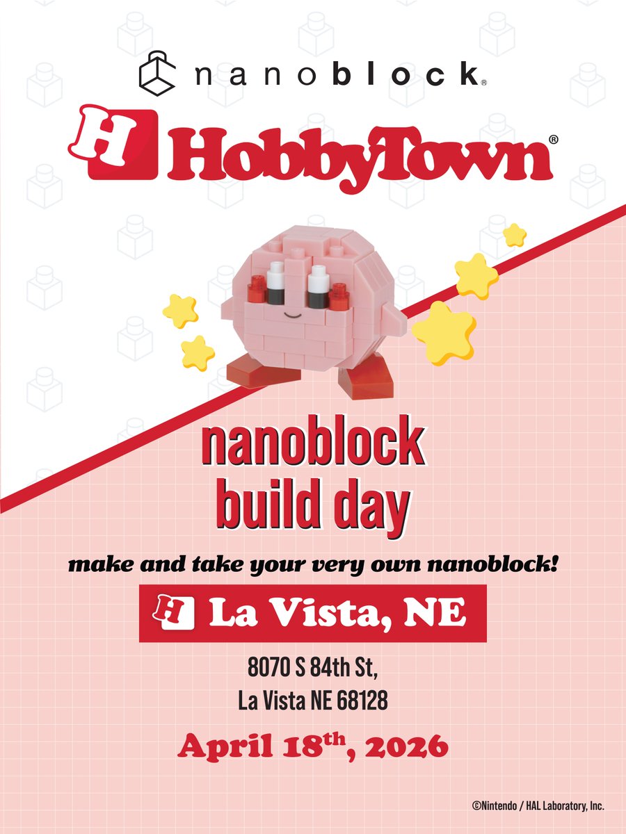 NanoblockUS's tweet image. Did you have fun at our last #nanoblock workshop?

We're bringing more small blocks, big fun this weekend on 4/18! Join us at the following HobbyTown locations for another build workshop! 🫡

La Vista, NE
Corona, CA
Knoxville, TX

#event #freebies #workshop #workshops