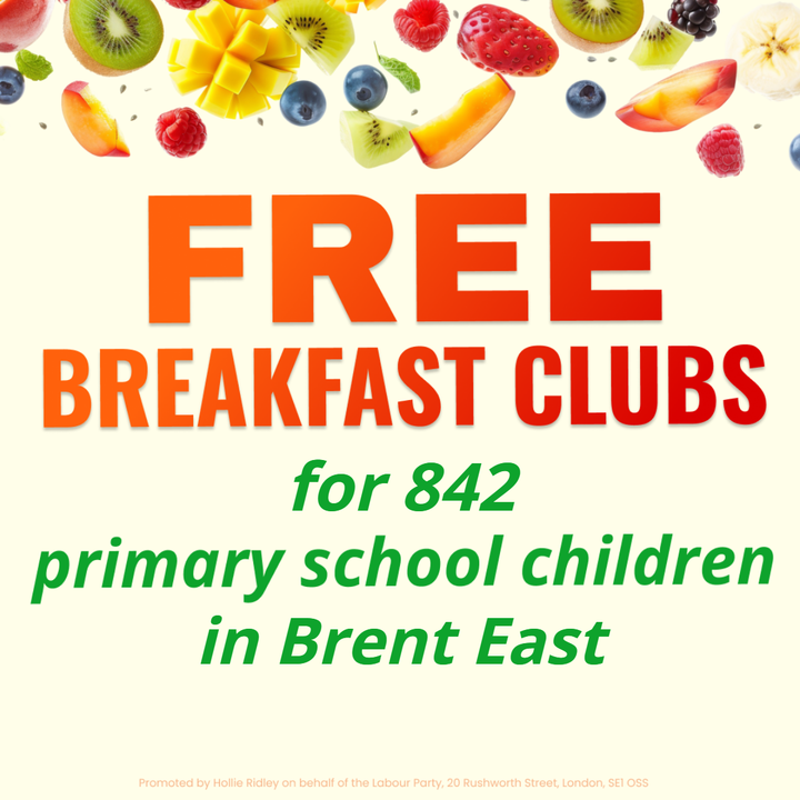 842 children in Brent East will now get a free breakfast at school thanks to Labour’s expansion of breakfast clubs.

I’m so pleased that Donnington, St Joseph’s and St Margaret’s are part of this.

That’s 842 more children starting the day fed, focused and ready to learn.