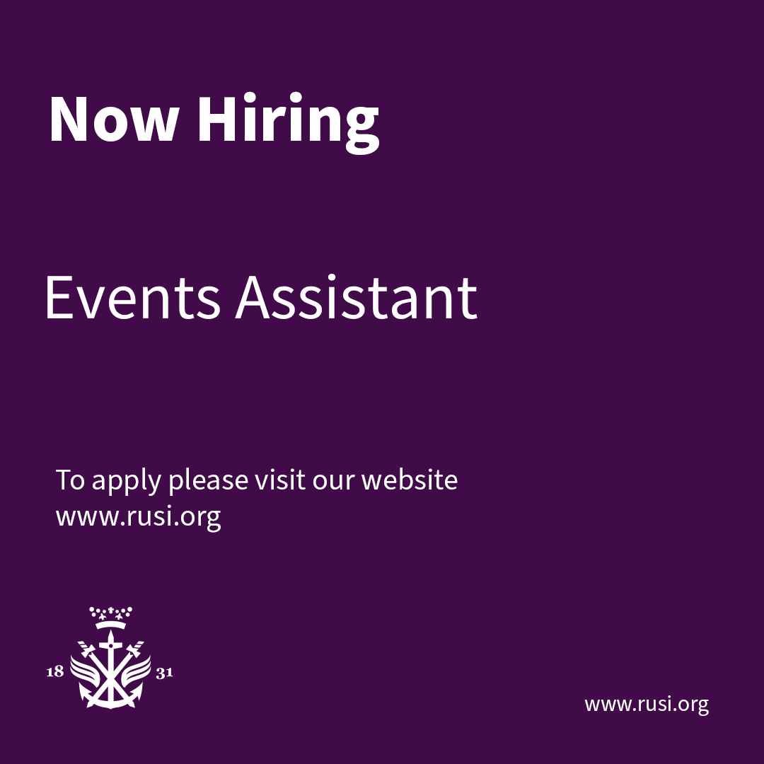 RUSI_org's tweet image. #HIRING

We’re hiring an Events Assistant at RUSI.

This is a great opportunity to join a busy events team supporting the delivery of high-profile conferences, roundtables and helping deliver our events from start to finish.

Apply by 24 April: bit.ly/4stRXeU