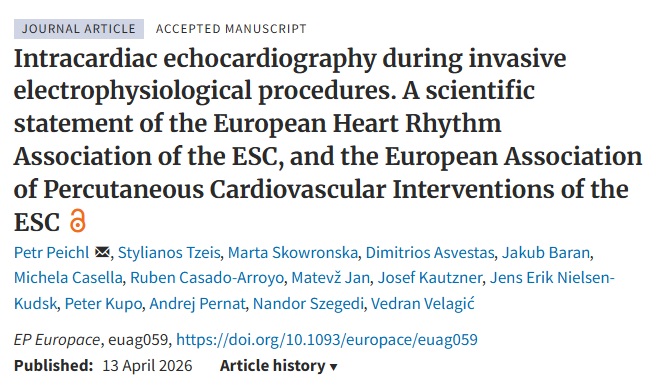 EuropaceEiC's tweet image. #Europace #Epeeps

Intracardiac echocardiography during invasive EP procedures. A scientific statement of EHRA and  EAPCI.

🔗academic.oup.com/europace/advan…

@GiulioConteMD @FraSantoroMD @marcovitoloMD @Dominik_Linz @DavideMei93 @AndyZhangMD @LuigiDiBiaseMD