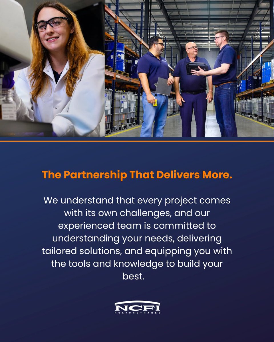 NCFI's tweet image. When you partner with NCFI, you get more than polyurethane foam. You get a team dedicated to helping you succeed.
#NCFI #partnerwithus #sprayfoamsolutions #sprayfoamexperts #innovators #OPTIMAXX #sprayfoaminsulation