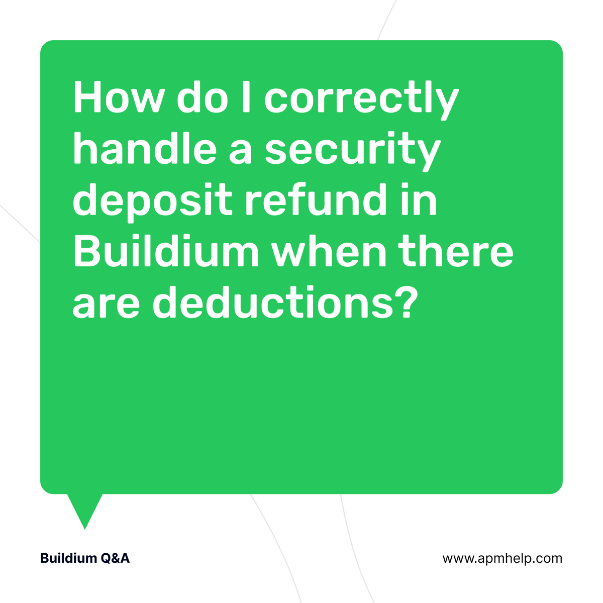 APMHelp's tweet photo. How do I correctly handle a security deposit refund in Buildium when there are deductions?

Our team handles questions like this every day. Drop yours in the comments.

#Buildium #PropertyManagement #APMHelp #PMTips #TrustAccounting https://t.co/moxzGEMvSj