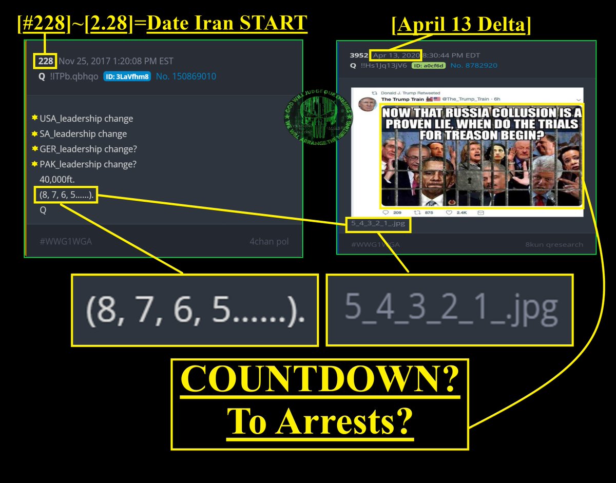 MatrixQdeBreakr's tweet photo. 👉Today's Delta #3952 PIC Name = Countdown

👀[5_4_3_2_1_.jpg]

🍿Drop #228 that talks leadership change is also the DATE [2.28] we went into Iran.

👉Drop #228 ALSO Has a Countdown

👀(8, 7, 6, 5......)

🤔When you combine them, it becomes an interesting correlation as we are IN Week #7 in Iran.

🎬[8, 7, 6, [5x5], 4, 3, 2, 1....)🍿

🍿Seems like a countdown to the end of something...

🐸I have more to add to this but the visual looked goofy.

💪More to come...

@Omazonn 
👇👀⏰🍿