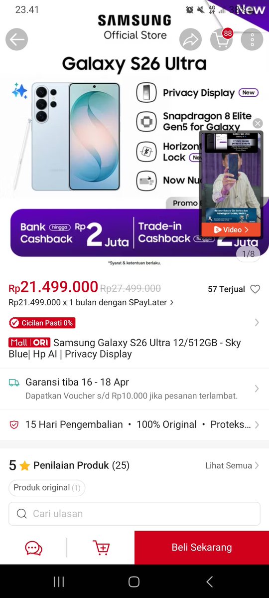 EdiWidodoo's tweet image. Suka banget sama fitur Horizontal Lock di #GalaxyS26 Series, bikin video aku tetap stabil meskipun banyak gerak 🙌 #GalaxyS26xShopee

🌼​
Makan kwetiau di pinggir jalan
Pulangnya beli sepatu baru
Mau videoan sambil jalan-jalan
Hasilnya tetep stabil dan seru

 11