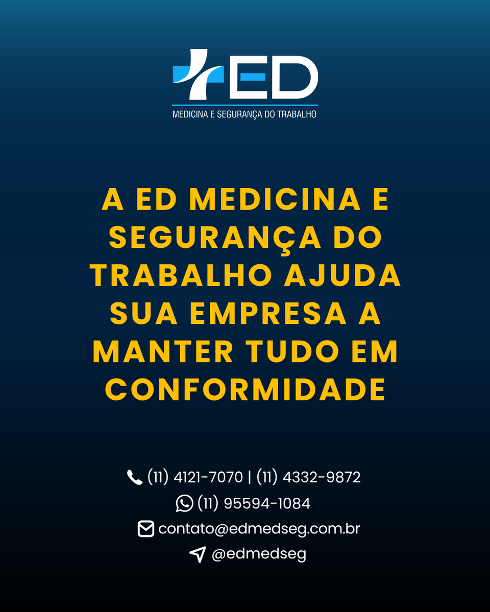 EdSeguranca's tweet photo. Manter a documentação de Saúde e Segurança do Trabalho (SST) em dia é essencial para qualquer empresa em 2026.

A ED Medicina e Segurança do Trabalho oferece suporte completo para gestão de SST.

📩 Entre em contato com nossa equipe.

#SST #SegurançaDoTrabalho #SaúdeOcupacional https://t.co/QhMwaeLZZl