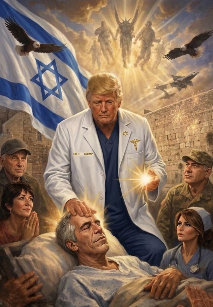 He was depicted as a Red Cross doctor healing people.   

Your TDS is on full display.
