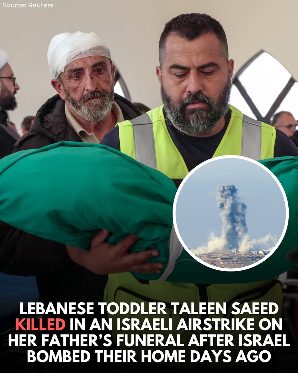 WearThePeaceCo's tweet image. Taleen Saeed, just 18 months old, was murdered on Wednesday when an Israeli airstrike hit the Saeed family home in the village of Srifa in south Lebanon, the same day her family had gathered to bury her father. 

The strike also killed three other family members, leaving her