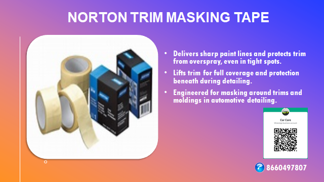 TapesDistributr's tweet image. This premium automotive trim masking tape is designed to lift the molding from the surface that is being detailed. This allows good coverage under the molding.
Call 8660497807
#3M #3Madhesives #3Mdistributor #3Mtapedistributor #Norton #MaskingTape #tape
