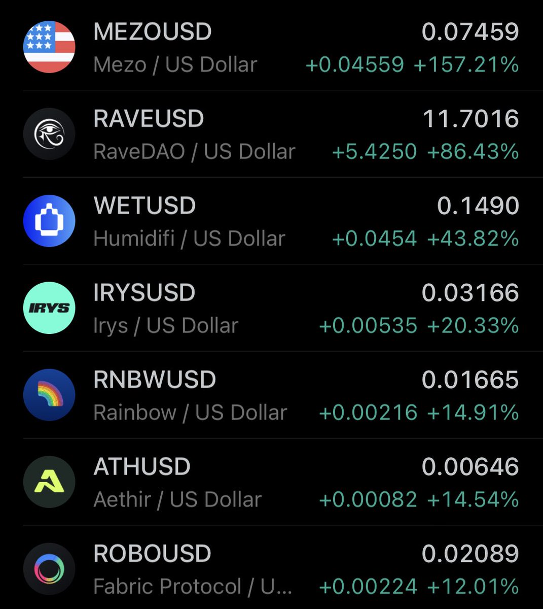 randylus's tweet image. #Crypto #USD gainers ⁦@coinbase⁩