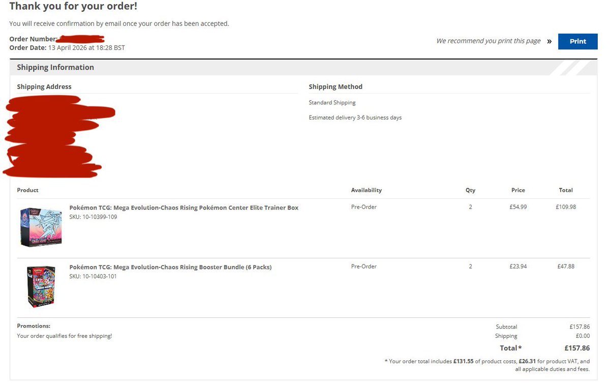 i’ve secured chaos rising 😋