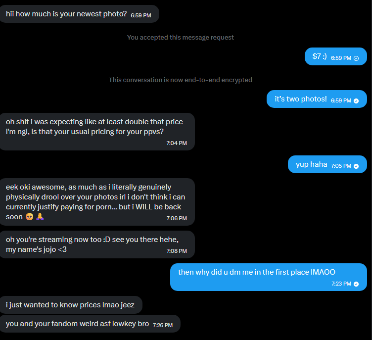 k9exorcist's tweet photo. what an interesting convo from yesterday i wasn't even trying to be rude LMAO https://t.co/bCuQxjRGry