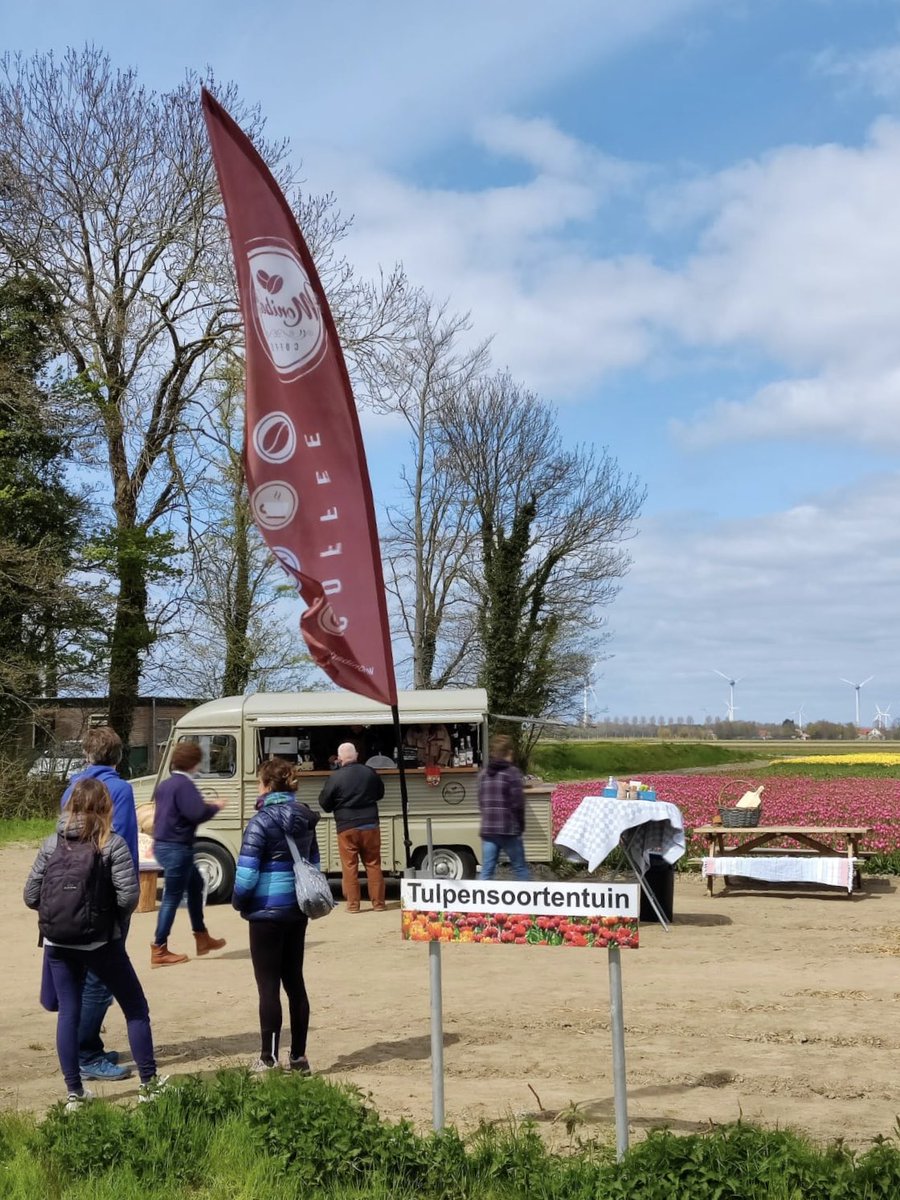 Vanaf 17 april -3 mei vind je me ieder weekend, op vrijdag en op Koningsdag bij de Tulpensoortentuin bij Espel langs de tulpenroute Noordoostpolder 🌷☕️