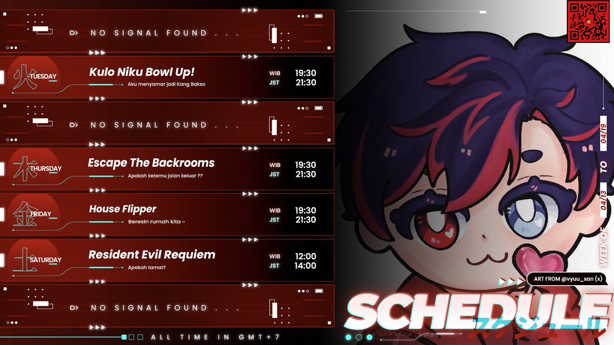 Agata_Seven's tweet image. Schedule April 13 ~ April 19
Late Night upload dulu

.:: Hashtag ::.
▸General: #AgataSeven
▸Live: #AgataLive
▸Art: #AgaART
▸Clips: #AgaClips
▸Meme: #AgaKocak
▸Singing/Cover: #UtAgata
▸NSFW: #AgaSUS

📍 youtube.com/@agataseven