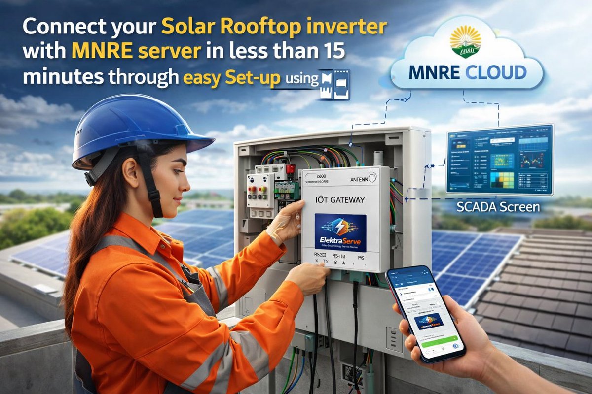 ElektraserveES's tweet image. Use #ElektraServe 's Remote Monitoring System (RMS) device to connect PM Surya Ghar #Solar #Rooftops as per #MNRE 's guidelines #pmsuryaghar to  achieve compliance wef 1-Sep-2025