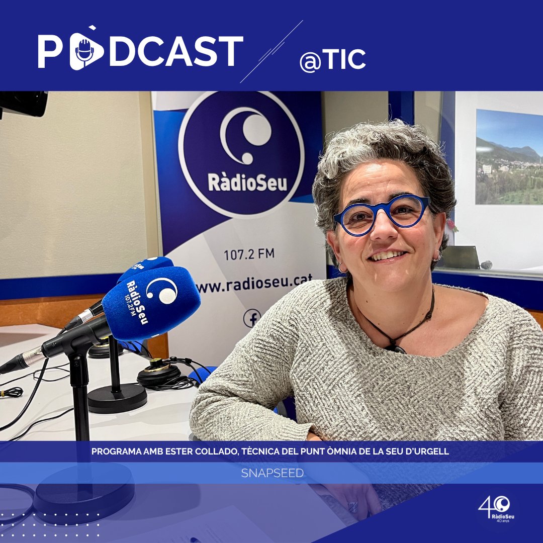 RadioSeu's tweet image. A LA CARTA | A l'espai #PuntÒmnia, Ester Collado, tècnica del @OmniaSeu, et parla de l'aplicació de retoc d'imatges #snapseed. 

▶️Enllaç al pòdcast: tuit.cat/GNblZ