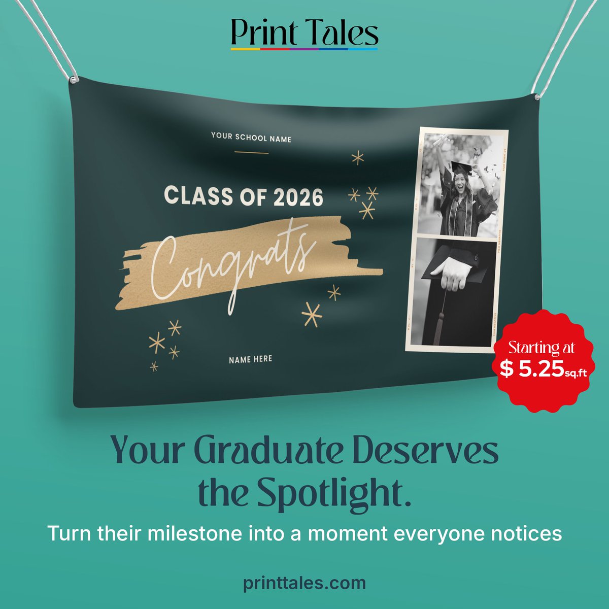 print__tales's tweet photo. Every milestone deserves to be celebrated loud and proud!

Make your graduate the center of attention with custom banners that truly stand out.
From school events to home celebrations, turn their achievement into a moment everyone remembers.

Order now at https://t.co/MCD6z4mY3I https://t.co/ZwwOVdCwGo