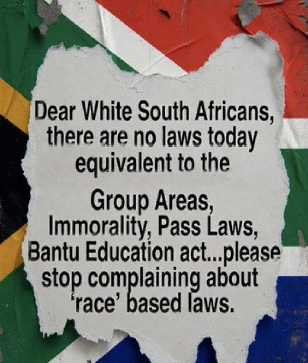 Policies meant to breach the Gap between Previously Disadvantaged Groups and Apartheid Beneficiaries are Called Race Based Laws because Equality is not what they’re willing to Embrace.