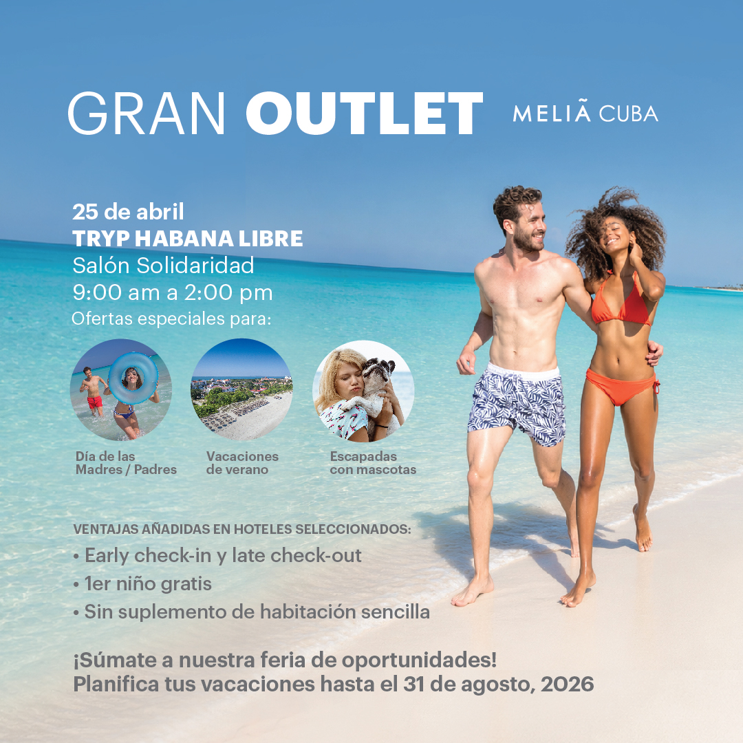 Este sábado 25 de abril, el plan tiene nombre y lugar: Tryp Habana Libre 🕹️
Pasa por el salón Solidaridad y asegura tus próximas vacaciones al mejor precio 🎁
La escapada empieza aquí… ¿te sumas?
#MeliaCuba