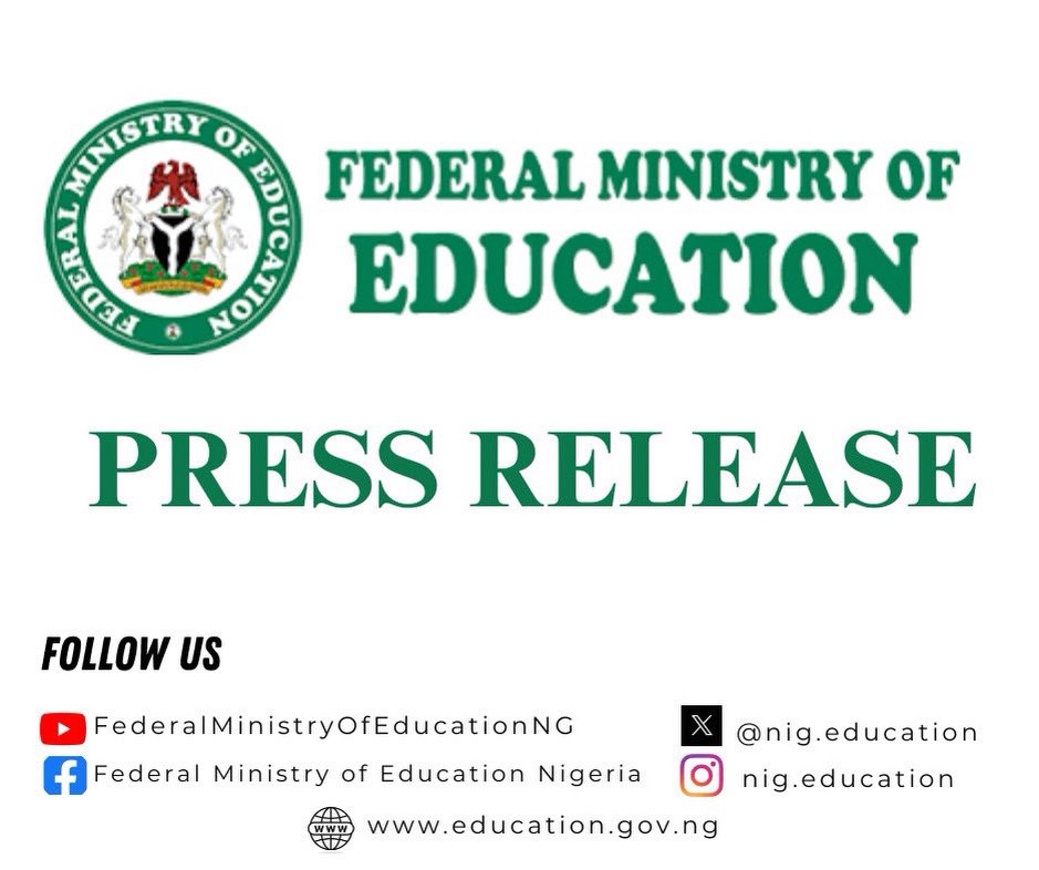 FEDERAL MINISTRY OF EDUCATION

PRESS RELEASE

13 April 2026

FG OPENS APPLICATION FOR SECOND COHORT OF NATIONAL TVET PROGRAMME, EXPANDS SKILLS TRAINING AND JOB OPPORTUNITIES FOR NIGERIAN YOUTH

The Federal Government has opened applications for the second cohort of its Technical