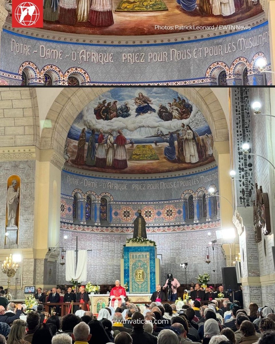 La potente iscrizione all’interno della Basilica di Notre-Dame d’Afrique, ad Algeri, recita: «Nostra Signora d’Africa, prega per noi e per i musulmani». Questa splendida chiesa è anche meta di pellegrinaggio per molti musulmani in Algeria. Foto: Patrick Leonard / EWTN News