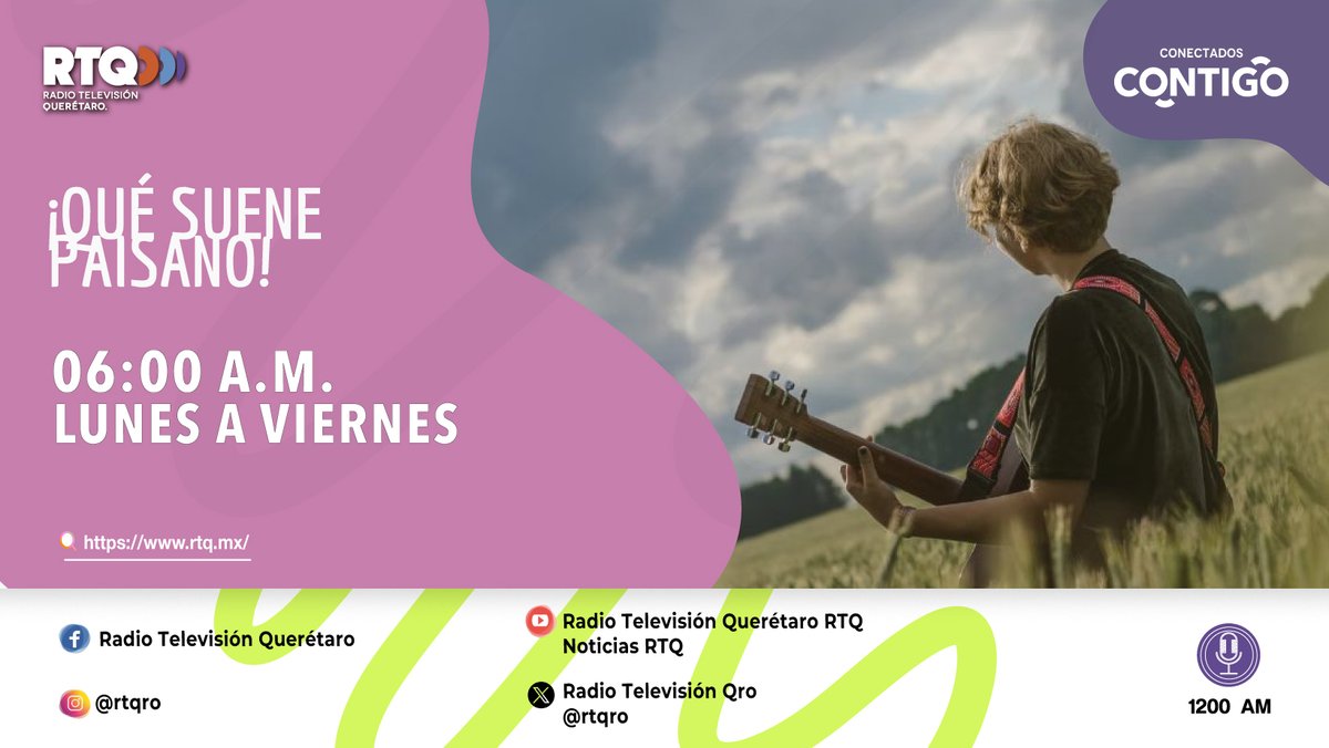 rtqro's tweet image. #RadioJalpan 📻

No te pierdas de estas increíbles transmisiones. Escucha de #Lunes a #Viernes #Quesuenepaisano.

📌 A las 6:00 a.m.
📻 Por 1200 AM Jalpan de Serra
📲 rtq.mx/1200-am-jalpan/

#RTQRadio #Querétaro #ConectadosContigo #RTQ #NoticiasRTQ #Quesuenepaisano