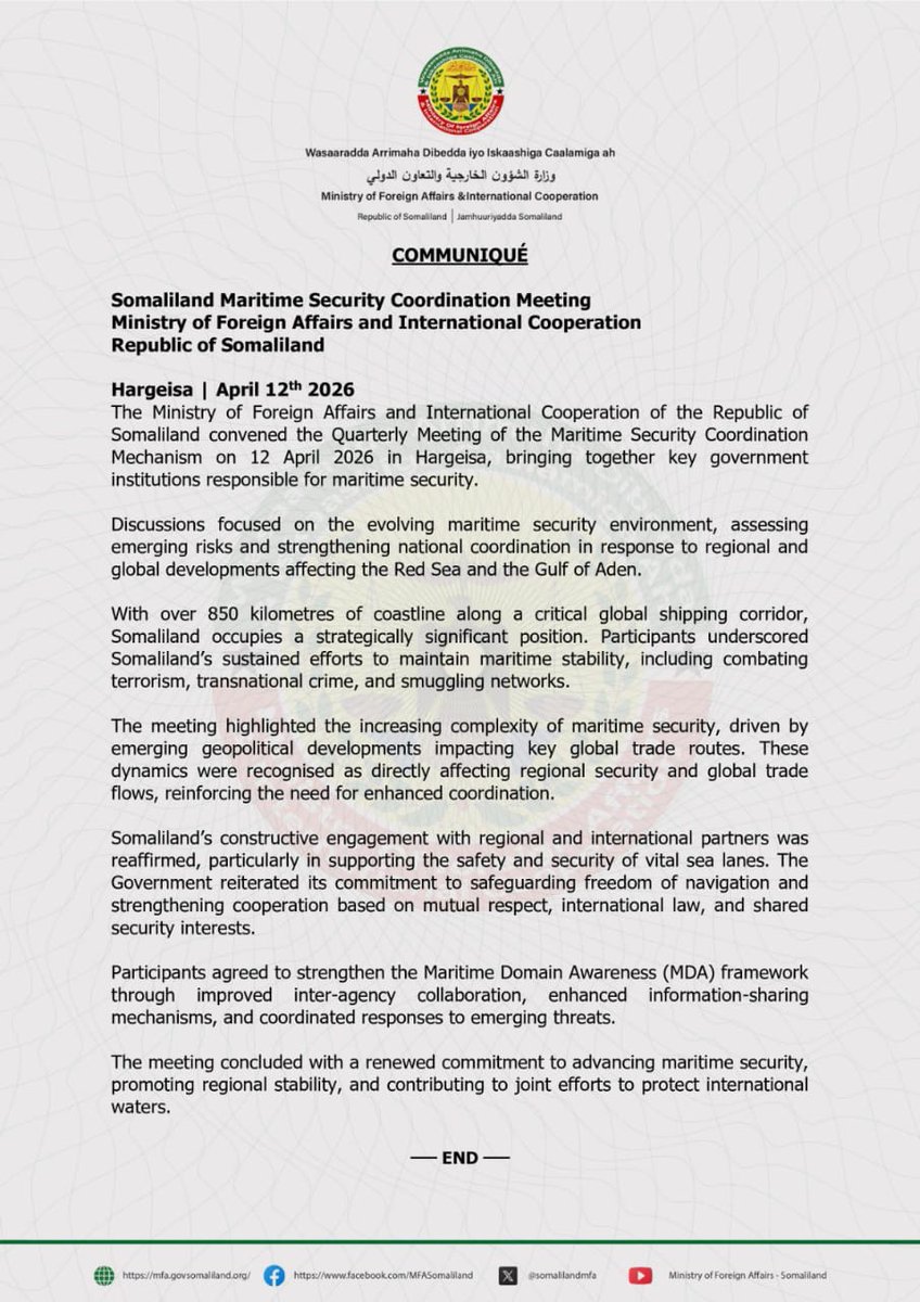 Maritime Security Coordination Office - Somaliland tweet media