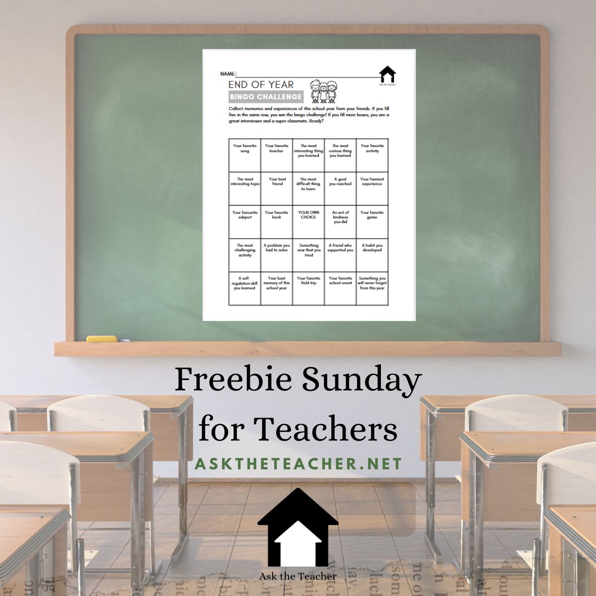 ClassroomatHome's tweet image. Grab this FREE no prep activity that actually keeps students engaged!

End of Year Bingo gets kids moving, talking, and laughing while wrapping up the year.

Print and go:  asktheteacher.net/product-page/e…

#Teachers #Freebie #EndOfYear #TeacherLife #ClassroomFun