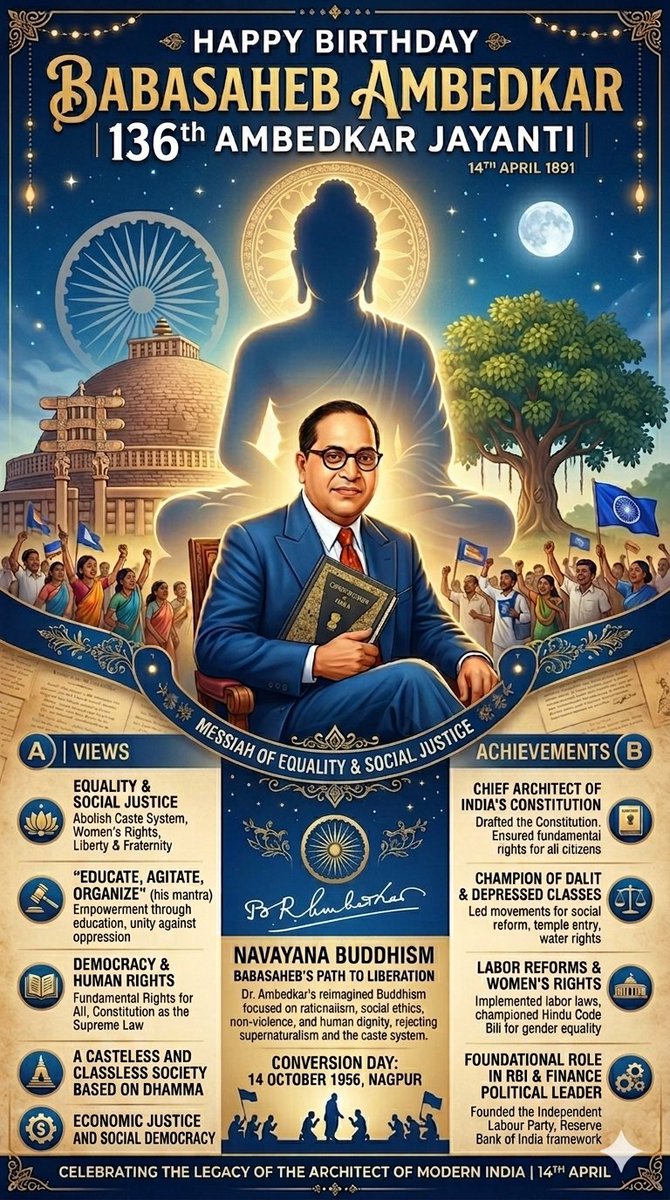 BhUGK7's tweet photo. #JaiBhim
We are, Because he was! https://t.co/nbdUCkObs6