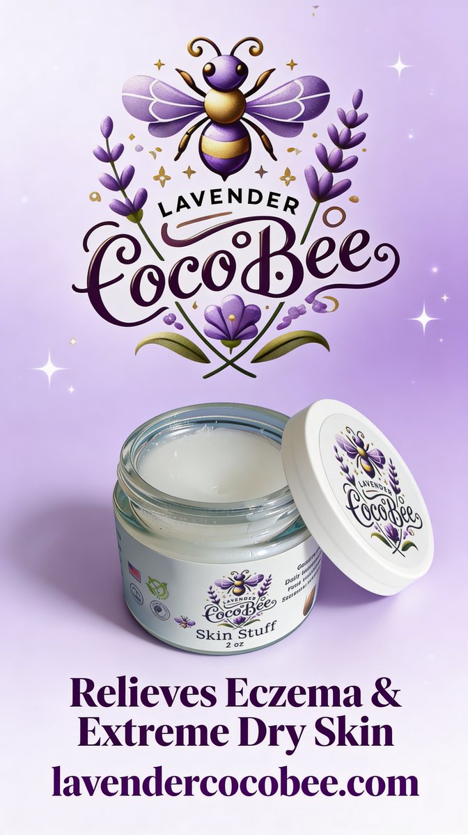 lavendercocobee's tweet photo. Don’t wait for an eczema flare-up to start taking care of your skin.
Lavender Coco Bee Skin Stuff helps support healthy, moisturized skin so dryness and irritation are less likely to lead to flare-ups.
Comfort, moisture, and daily support in every use.
