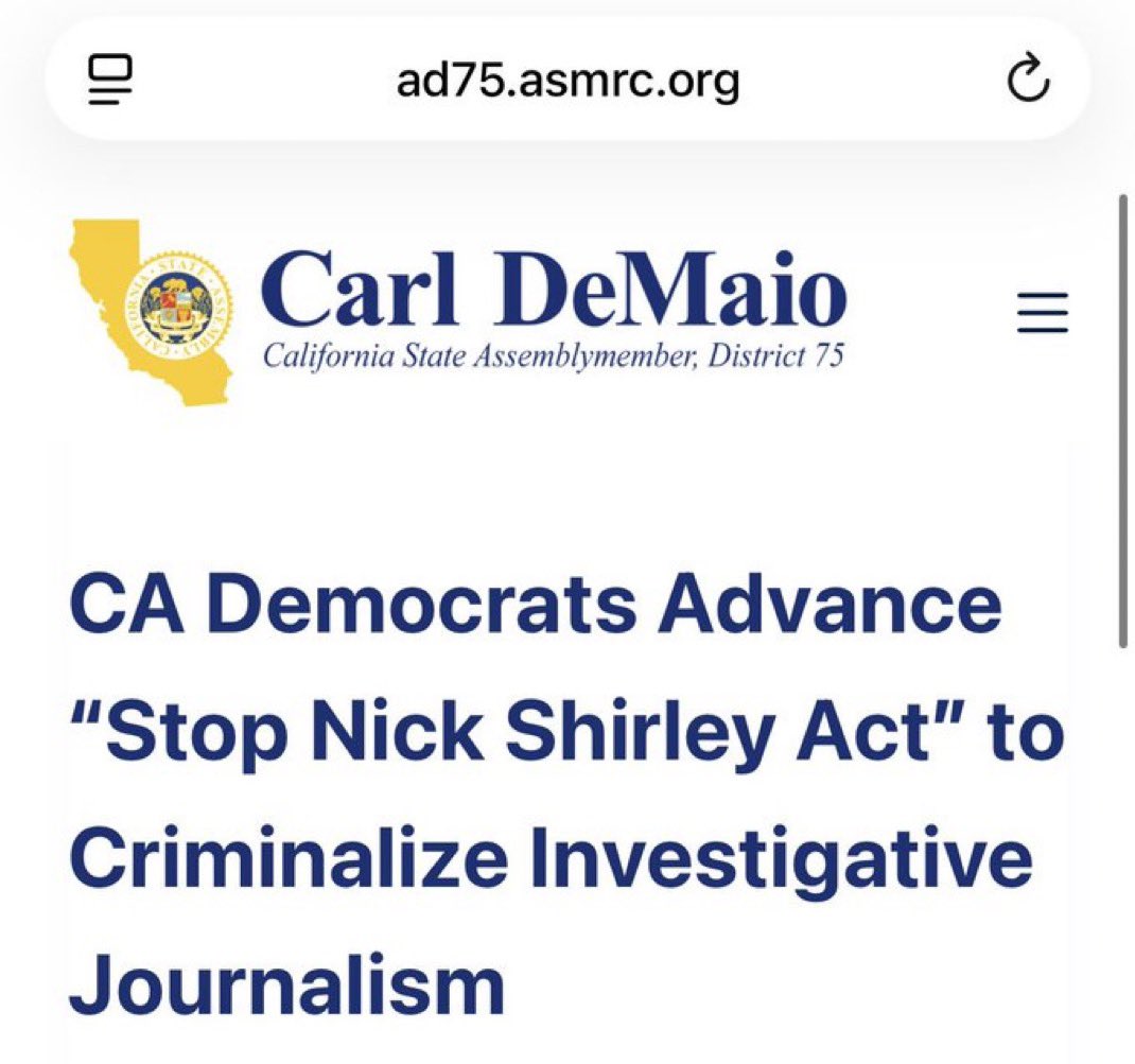 DerrickEvans4WV's tweet image. Communist California is now trying to pass the STOP NICK SHIRLEY Act which would “criminalize investigative journalism”

Thanks for all you do @nickshirleyy