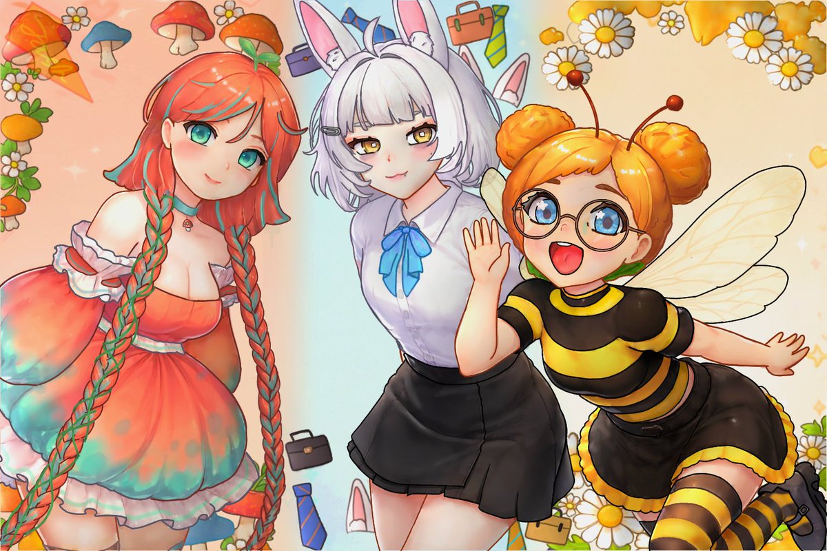 TheOfficialZash's tweet photo. An art I personally made for three of my vtuber friends 🐣❤️

Vtubers:
1st one - @rot_xxy 
2nd one - @tokkicorp 
3rd one - @beewojcik (twitch)

#Vtuber素材 #VtuberFanart #commissionopen #smallartists https://t.co/78nLBx9gsg