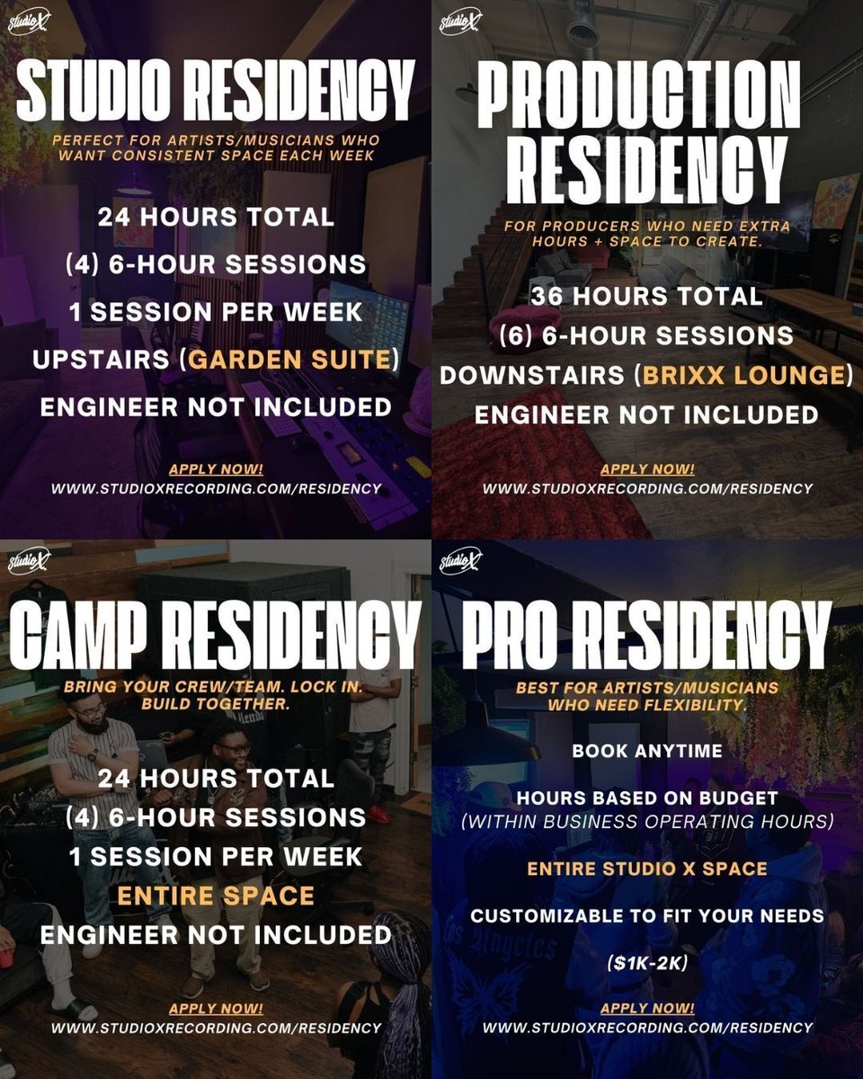 studiox510's tweet photo. Your friends at Studio X don’t let their friends waste their tax return 👀

INVEST IN YOUR CRAFT 🎶
Lock in your residency with us.

Apply now at: https://t.co/BQb8DJJDoH https://t.co/kLAZv3SKWE