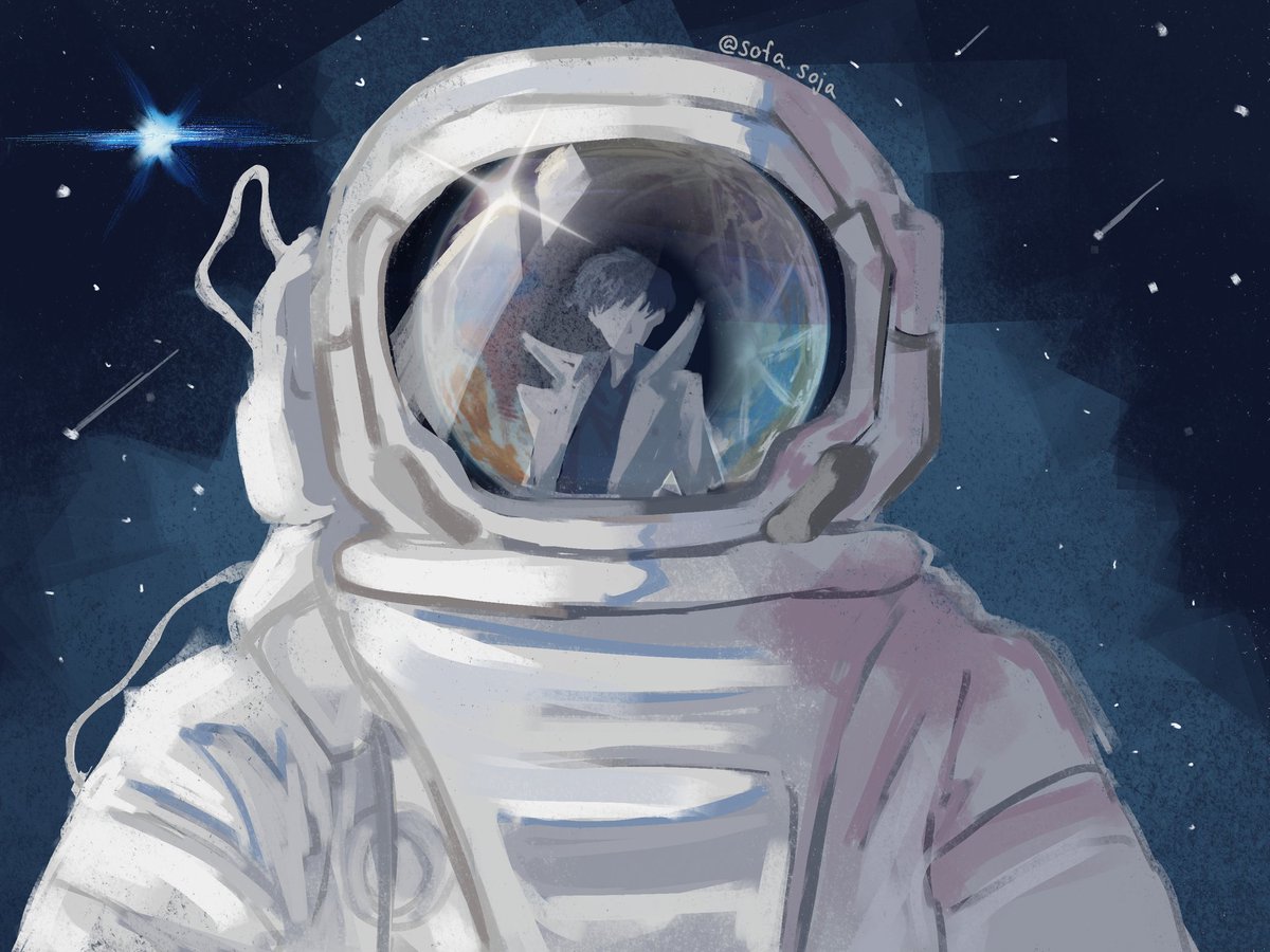 SofaSoja's tweet photo. yjh in space (with the colorful moon) #yjh #orv #space #fanartㅤㅤㅤㅤ #moon #artemisii (ik the pictures of the moon werent taken during the artemis mission) https://t.co/F2meGh9F14