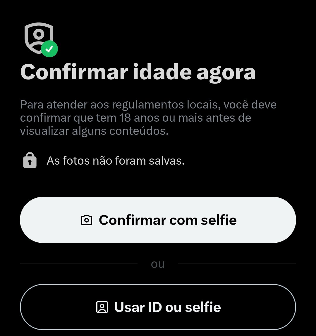 InfinityAuraaa's tweet photo. agora até na BOSTA do twitter essa desgraça de verificação de idade eu não vou dar foto do meu rosto ou do meu documento pra essa merda ser armazenada e utilizada pra Deus sabe lá quais meios capitalistas ou ser vazada pro diabo e o mundo
eles fingem que se importam https://t.co/gNgvryVUwX