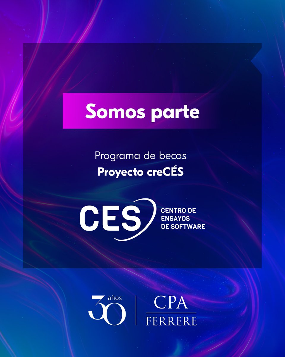 cpa_ferrere's tweet image. #URUGUAY 💡 Nos alegra anunciar que, una vez más, apoyamos el Programa de Becas creCÉS 2026 del @ces_com_uy.

🔗 Postulaciones abiertas hasta el 19 de abril: shorturl.at/vveGT

#SoftwareTesting #Calidad #Testing #Becas