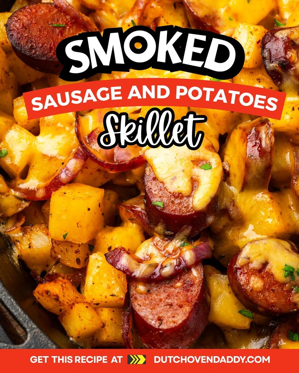 dutchovendaddy's tweet image. 🌭🥔 Get the Recipe: dutchovendaddy.com/skillet-roaste…
Smoked Sausage and Potatoes Skillet is hearty, smoky, and satisfying for a quick one-pan dinner./

#SmokedSausage #DinnerIdeas #OnePanMeal #HomeCooking #CastIronCooking #QuickRecipes