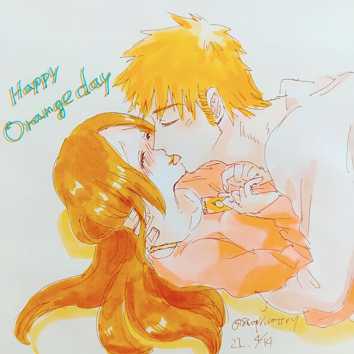 86apricotton's tweet photo. ハッピーオレンジデー！(むかし描いたの)
🍊
#ichihime https://t.co/Rv28IFreHR
